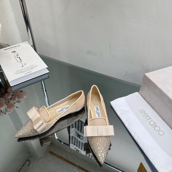 Jimmy Choo2022ss new spring and summer mesh hot diamond series flat shoes - Picture 3 of 9